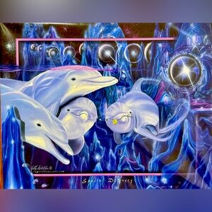 Groovy dolphin illustration. Wrapped and signed by FL Keys artist.